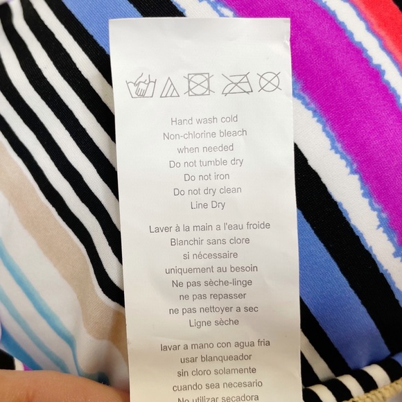 Kenneth Cole Striped Tie Plunge One Piece - Picture 8 of 8